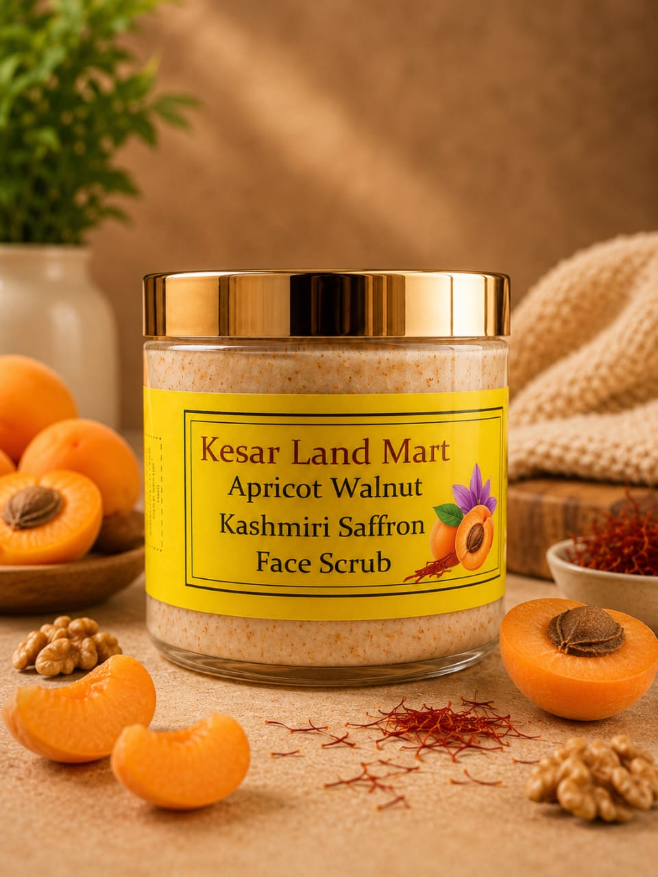 Saffron Face Scrub | Saffron,  Walnut & Apricot Face Scrub